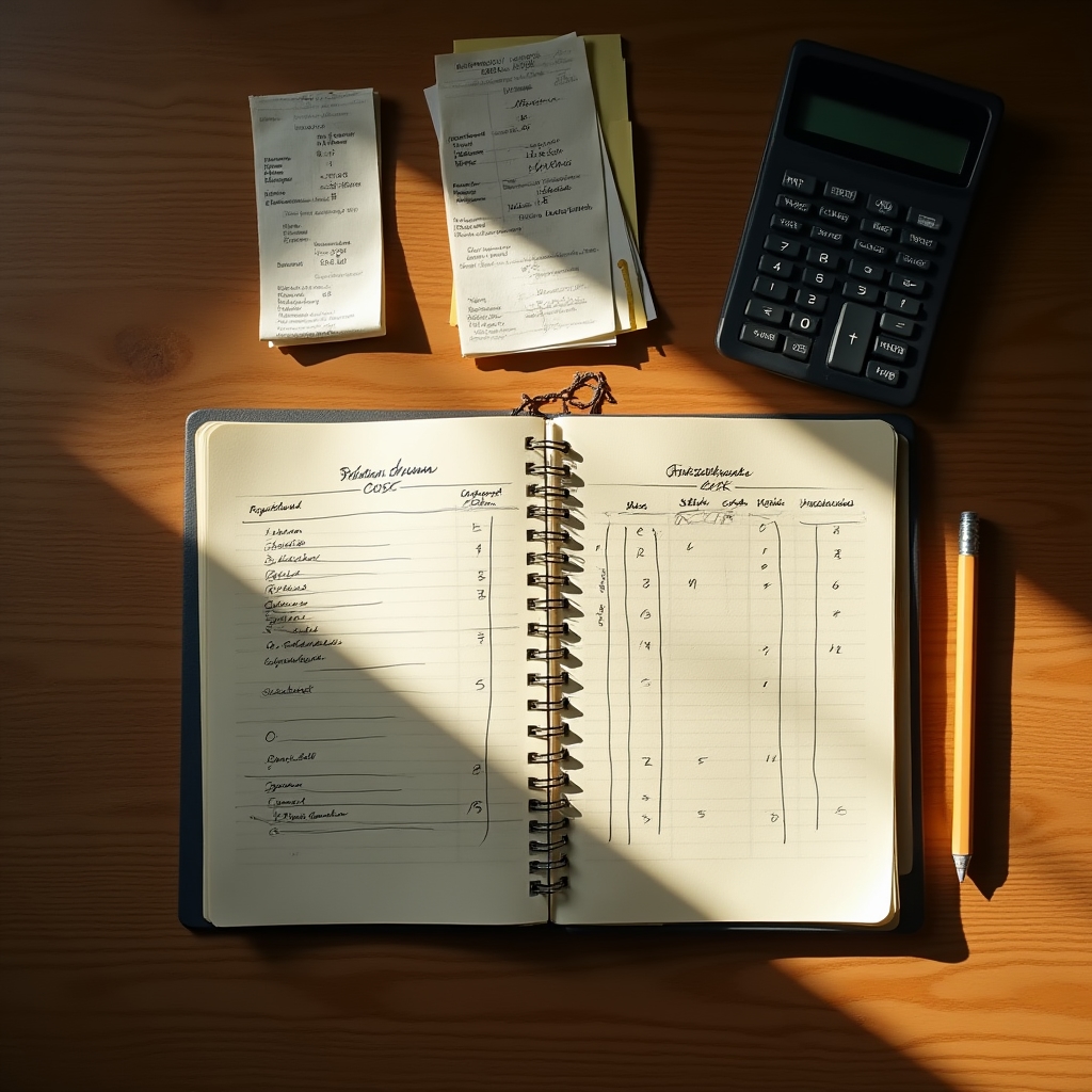 Расчёт себестоимости продукта на рабочем столе предпринимателя