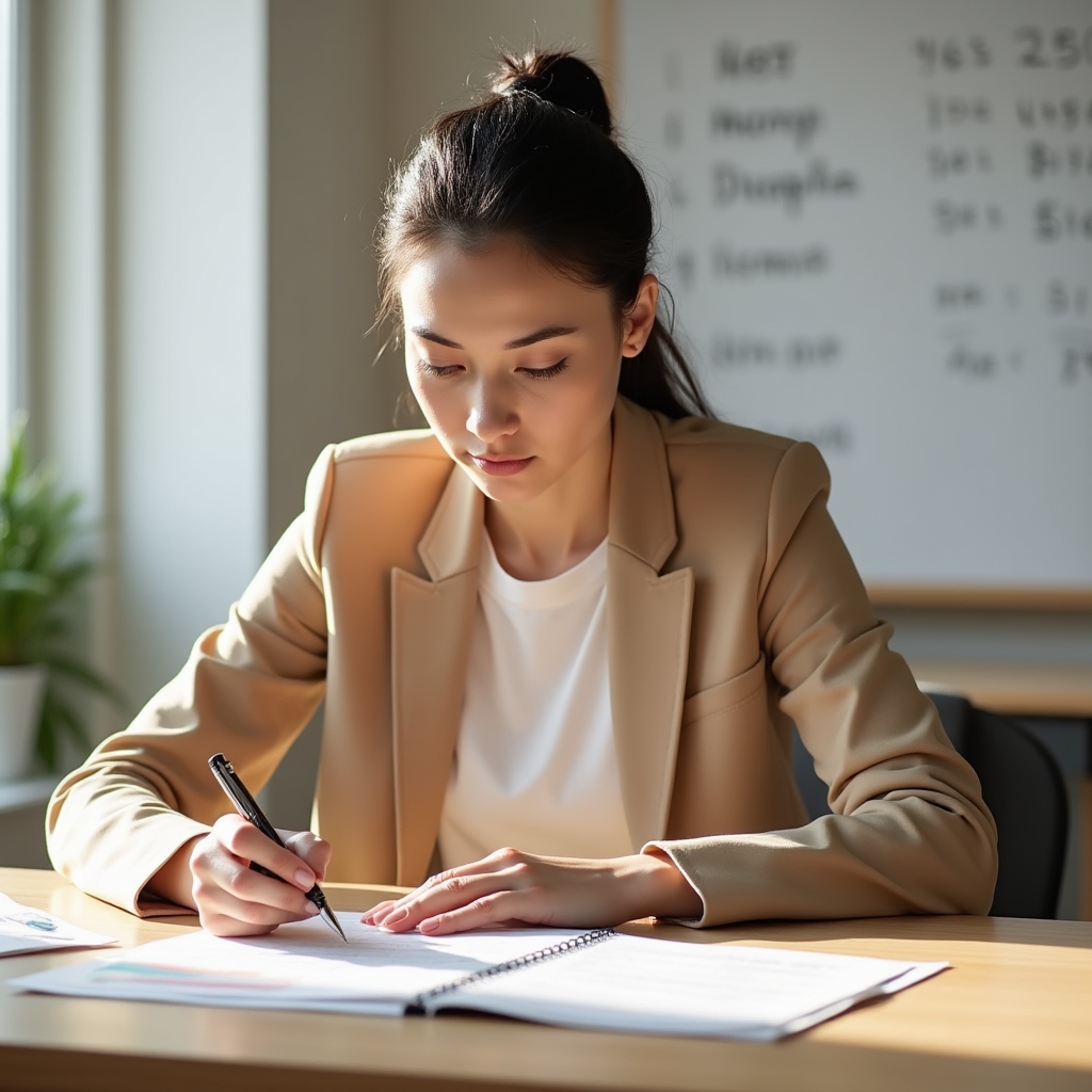 Предприниматель изучает ценообразование на практическом занятии