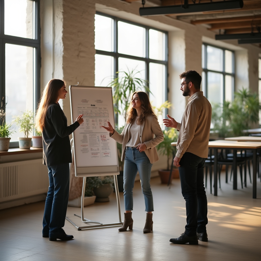 Команда платформы обсуждает подходы к обучению предпринимателей