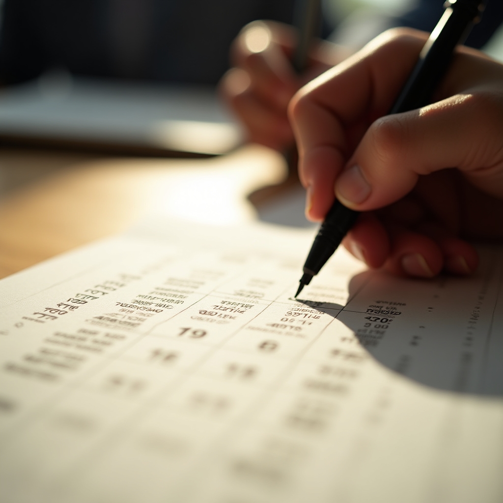 Рабочий лист расчёта цены крупным планом